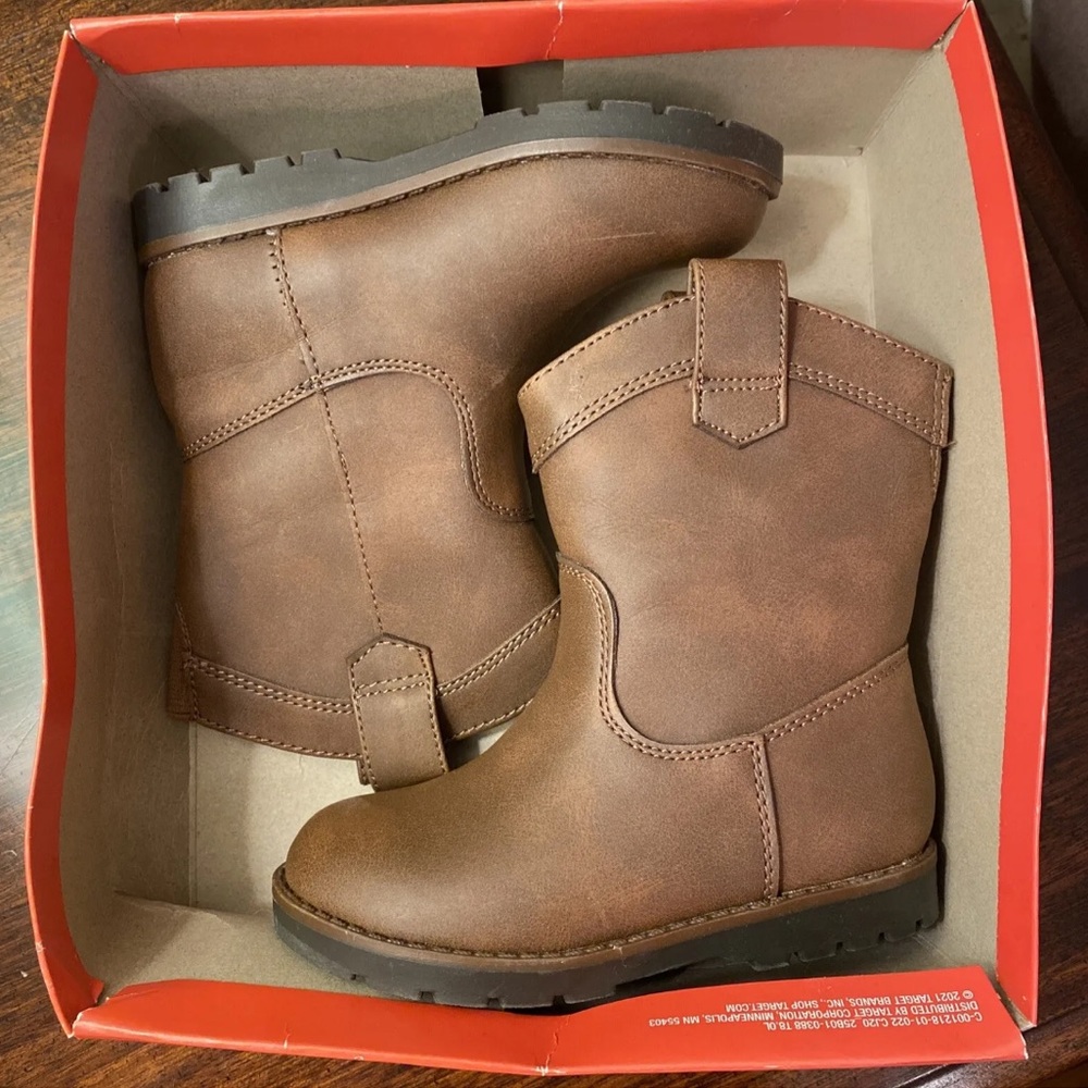 Cat & Jack Toddler Boy Size 8 Pull-On Hunter Booties Brown